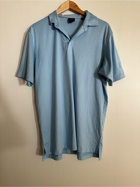 Men's Sky Blue Short Sleeve Polo Shirt - Lightweight Casual